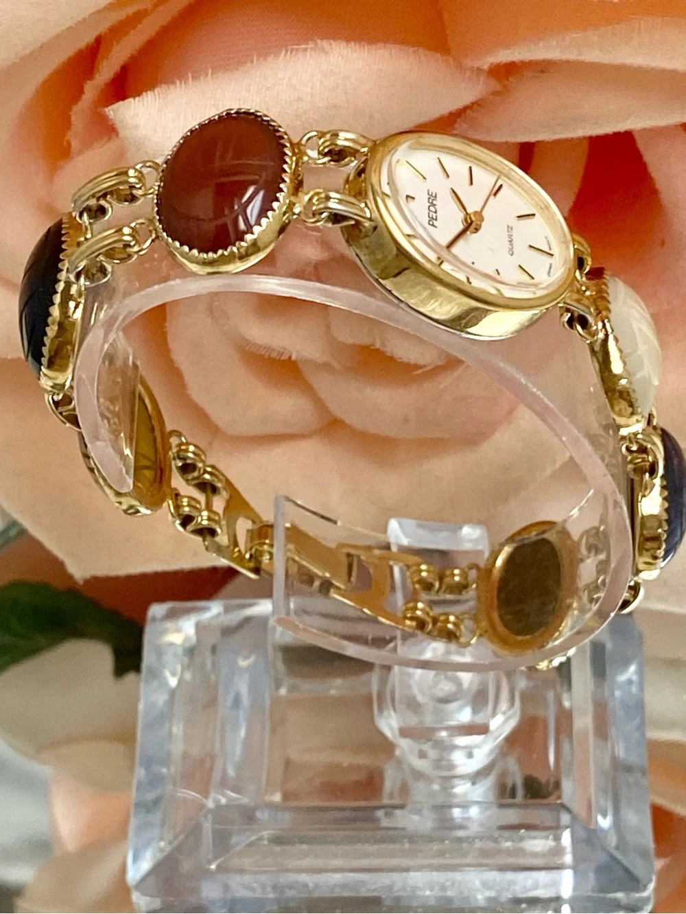 Vintage Pedre Scarab Bracelet Egyptian Revival Gold-tone Ladies Watch